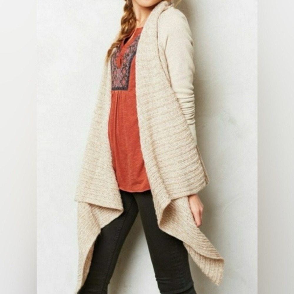 Anthropologie Saturday Sunday Cascado Open Waterfall Knit Cardigan
